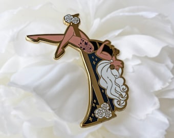 Sleeping Beauty (Tattooed Edition) Pole Dancing Gold Enamel Pin