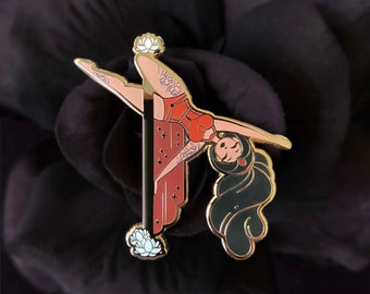Jasmine (Tattooed Edition) Pole Dancing Gold Enamel Pin