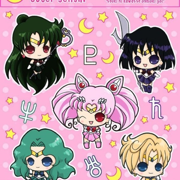 SALE Sailor Moon Stickers (Outer Scouts) - LAST ONE