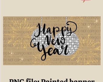 de bannière de bonne année | Motif peint DIY (téléchargement numérique)