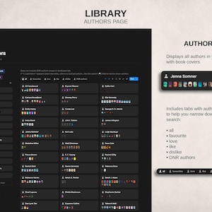 Reading Tracker - Book Notion Template - Digital Library - Novel ...