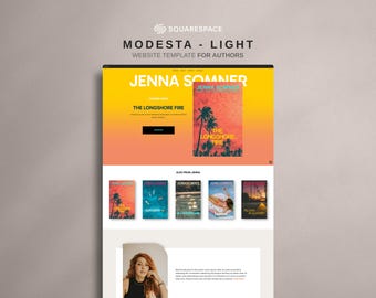 Squarespace Website Template For Authors - MODESTA - Light