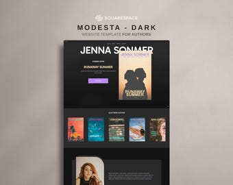 Squarespace Website Template For Authors - MODESTA - Dark