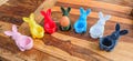 Cute Easter bunny egg cup made from 3D printing - Colorful bunny figurine for the breakfast table