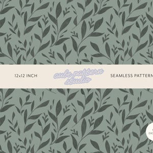 Botanical Seamless Pattern Neutral Baby Fabric Nursery Wallpaper Kids Bedding Digital Download