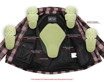 Premium Flanell-Motorradhemd mit CE Level 2-Rüstung und Kevlar-Futter - Schutzkleidung für Biker