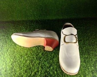 LARP Leather Shoes | Renaissance Faire Viking Tudor Celtic Elf Costume Flats | Monk Strap Gold Buckle Handmade Footwear