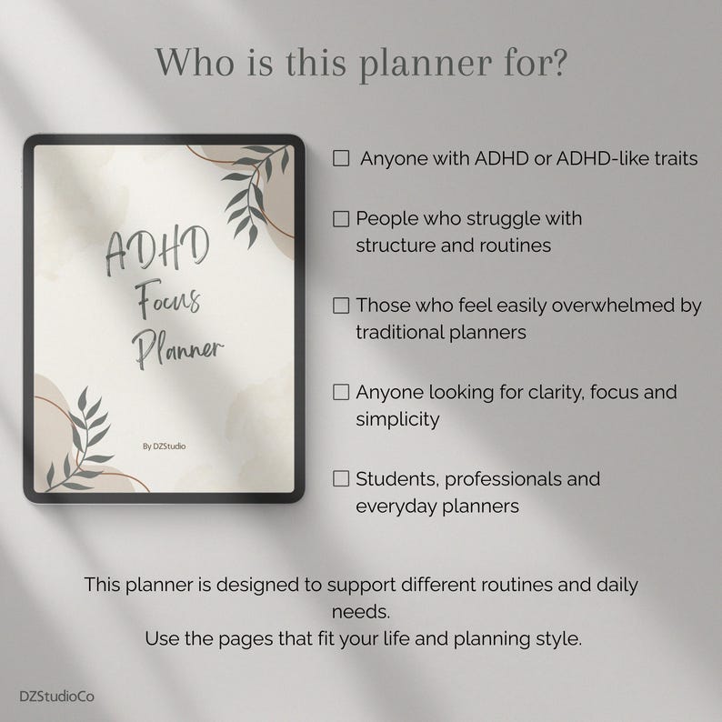 ADHD Focus Planner | Digital and Printable Planner | Goodnotes and ...