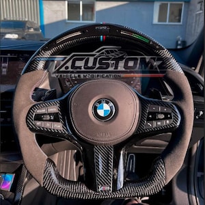 Kundenspezifische BMW Carbon-Faser-LED-Lenkrad M3 M4 M5 G30 G80 G82 F40 F90