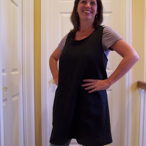 Linen Cross Back Apron, Teacher Full shops Cover Up, '