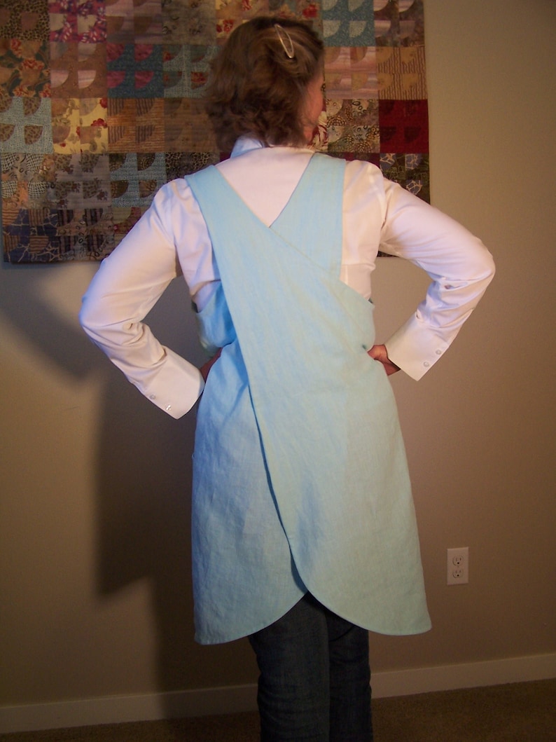 Pinafore Apron Cross Back Linen Apron Flowing Full Womens Etsy