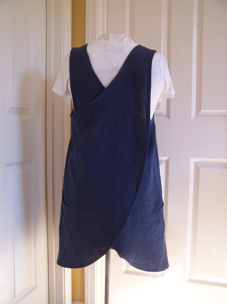 Pinafore Apron Cross Back Linen Apron Flowing Full Womens Etsy
