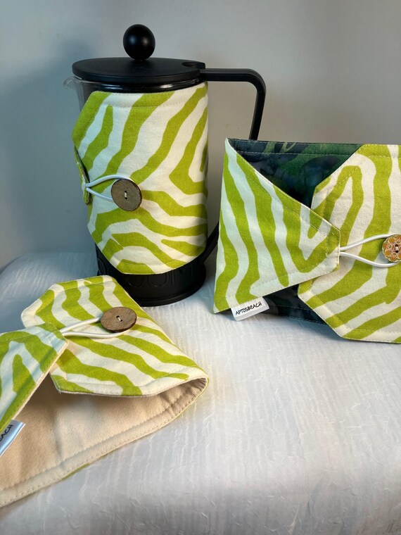 French Press Cozy, Lime Green Zebra Stripe: Bodum 4-cup Coffee Press Sleeve  - Etsy Israel