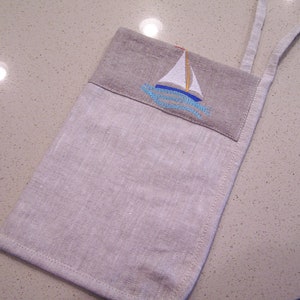 Natural Linen Bath Mitt, Luxurious Scrub Linen Wash Mitt, Sailboat European Style Natural Linen His and Hers Scrubs, Ready to Ship