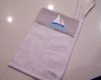 Natural Linen Bath Mitt, Luxurious Scrub Linen Wash Mitt, Sailboat European Style Natural Linen His and Hers Scrubs, Ready to Ship