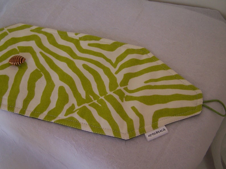 French Press Cosie, Bodum Coffee Press Cosy, Press Pot Sleeve, Lime Green Zebra Stripe Cosy cover image 3