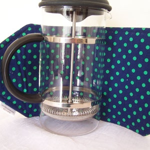 French Press Cosie, Bodum Coffee Press Cosy, Press Pot Sleeve, Lime Green Zebra Stripe Cosy cover image 4