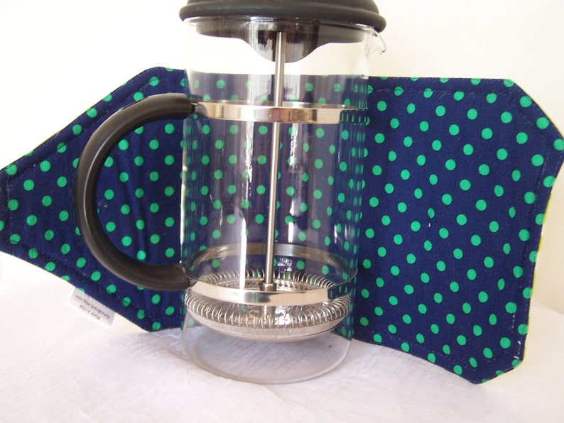 French Press Cosie, Bodum Coffee Press Cosy, Press Pot Sleeve, Lime Green Zebra Stripe Cosy cover image 4