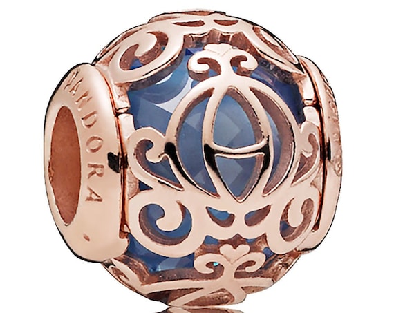 Cinderella, Pumpkin Coach, Pandora ROSE, Disney Exclusive, Bracelet Charm, Enchanting, Fairy Godmother, Blue Crystal