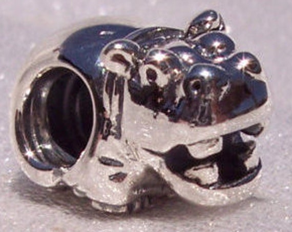 Hippo Charm, Pandora, Bracelet Beads, African Theme, Hungry Hippo, Sterling Silver, RETIRED, Animal, Travel Memories, Rare, Crafting Jewelry