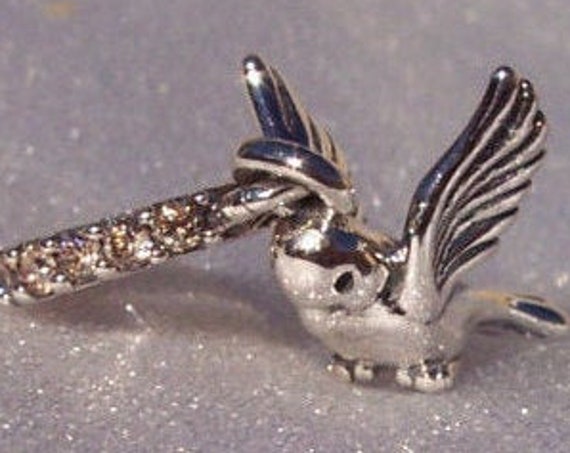 Dove Of Peace, Pandora, Bracelet Charm, Love, Peace, Mother Figures, Sterling Silver, Pure Spirit, Champagne CZ, Animal, Bird, Gentleness