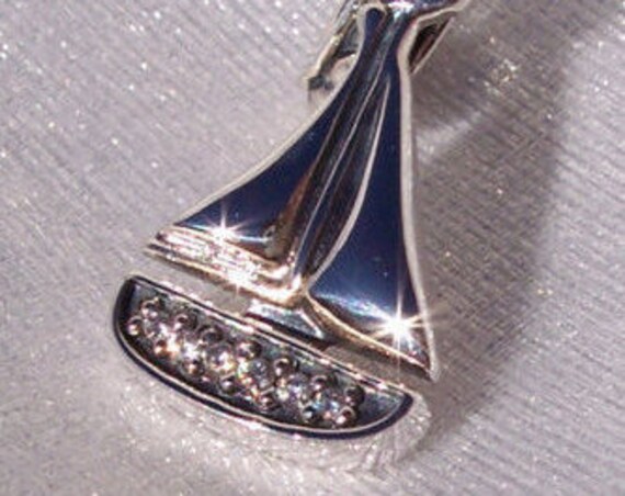 Sail Away, Pandora, Bracelet Charm, Silver, Clear CZ, Boat Ride, Memories, Nautical, Travel, Summer, Sailing, Clipper, Windjammer, Catamaran