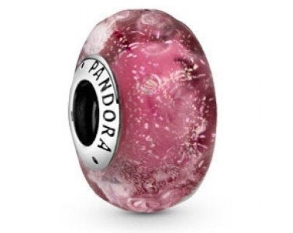 Wavy Fancy Pink, Murano Glass Bead, Pandora, Iridescent, Glitter, Bracelet Charm, 925, Sophisticated, LOGO, Colorful, Touch Of Color,