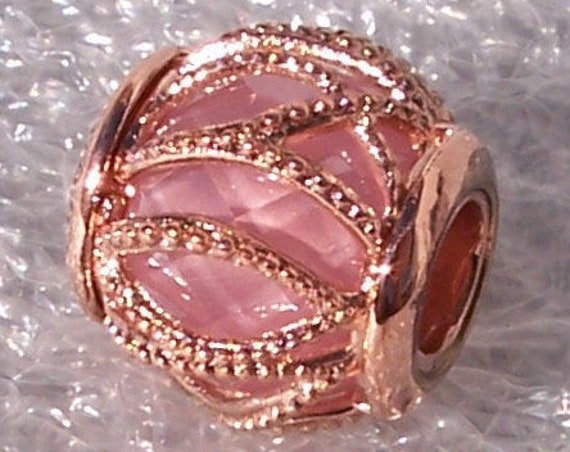 Intertwining Radiance, Pandora Rose, PINK CZ, Facet Stone, Natures Accents, Bracelet Charm, Stunning, Intricate, Glamorous