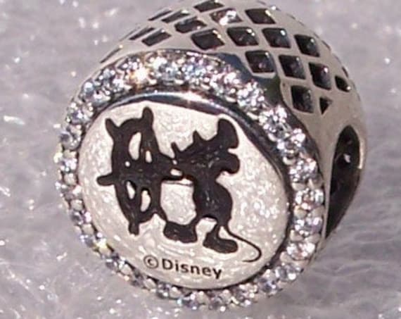 Steamboat Willie, Pandora, Disney Parks, Sailor Mickey Mouse, Cruise Line Logo, Collection, Bracelet Charm, Exclusive, Silver, CZ. 2018