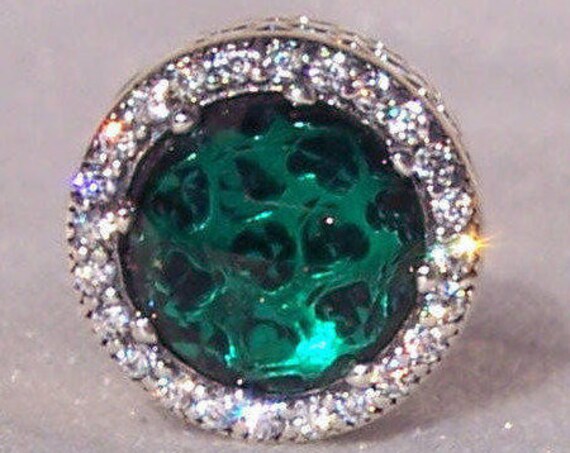 Radiant Hearts, GREEN, Pandora, Bracelet Charm, 925, Sparkles, Cut Out Hearts, Clear CZ, Touch Of Color, Holiday, Depth, Christmas, Crystal