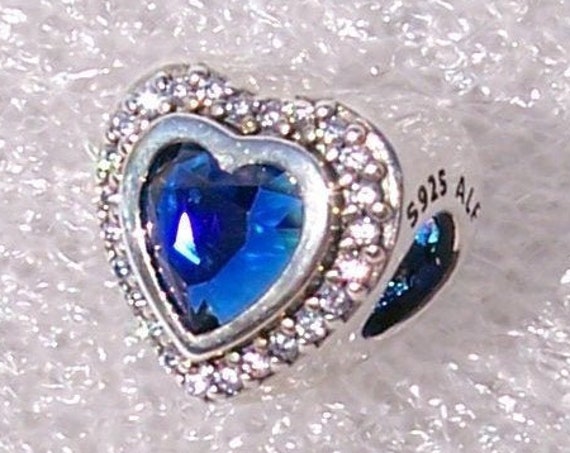 Sparkling Love, BLUE Crystal, Pandora, Bracelet, Hearts, Brilliance, Shimmering, Two Sides, Sterling Silver, Clear CZ, Facet Cut, Slider