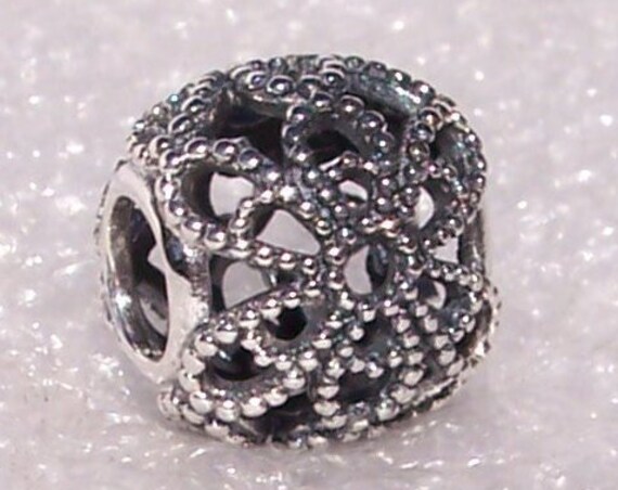 PANDORA, Primrose, Bracelet Charm, Openwork, Roses, Floral, Sterling Silver,