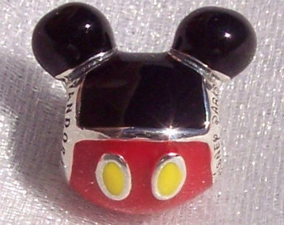 Playful Mickey, Pandora Disney, Bracelet Charm, 925, Parks Exclusive, Enamel, Iconic Silhouette, Minnie's Love, Happy, Whimsical