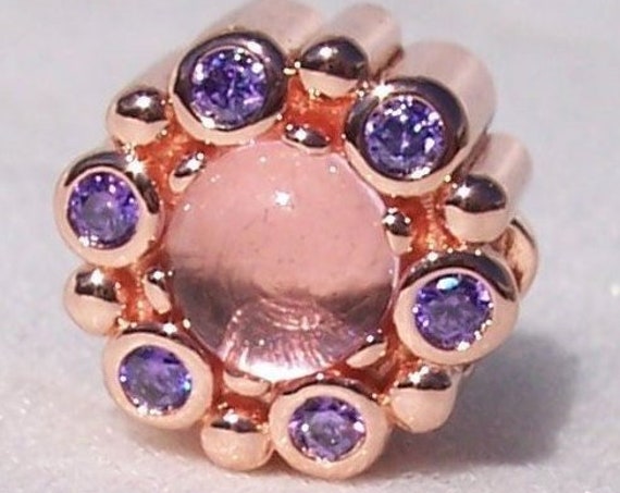 Heraldic Radiance, Pandora Rose, Bracelet Charm, Loyalty, Coat Of Arms, History, Pink, Purple, Crystals, Silver, Pink, Rose Gold, Slider