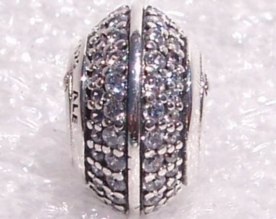 Sparkling Pave, Pandora, Bracelet Charm, Subtle Sparkle, Stackable, Glittering, Graphic, Dimension, Pave, Clear CZ, Elegant, Slider, Silver