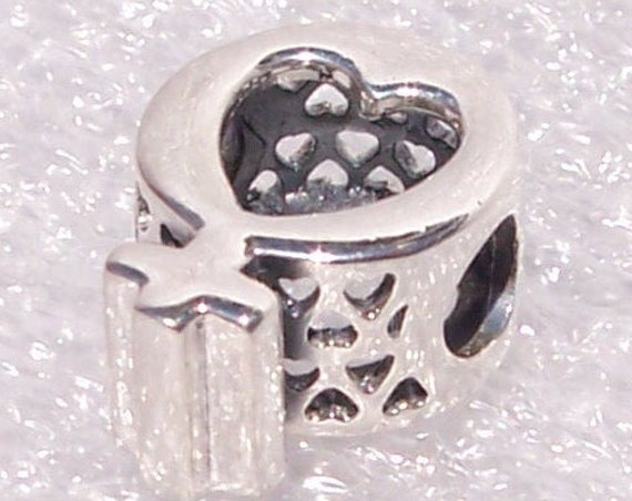 FEMALE Symbol, Pandora, Bracelet Charm, Sterling Silver, Celebrate, Strength, Slider, Heart Cutout, Classic Shape, Empowerment, Proud