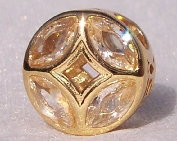 GOOD FORTUNE, Coin Charm, Pandora Shine, Sunshine Yellow CZ, Ancient Chinese, 18ct Gold Plated, Lucky, Dimension, Unique, Glamorous, Slider