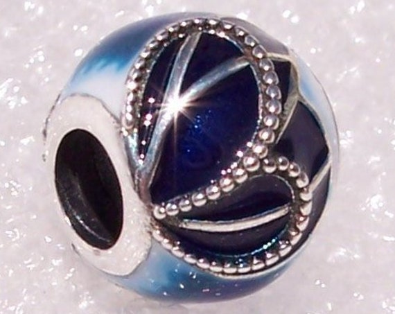 Butterfly WING, Pandora, Bracelet Charm, Blue Enamel, Decorative, Beaded, Texture, Dramatic Glamour, Spring 2019, Touch Of Color, Stunning