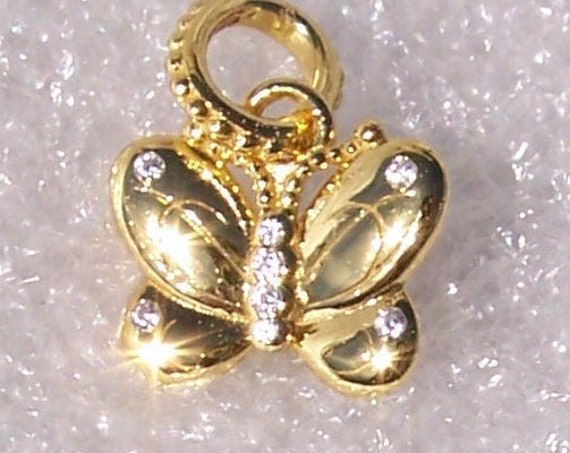 Butterfly Charm, Decorative, Pandora Shine, Pendant, 18k Gold Plated, Clear CZ, HOPE, Endurance, Life, Souls, Powerful, Resurrection, Spring