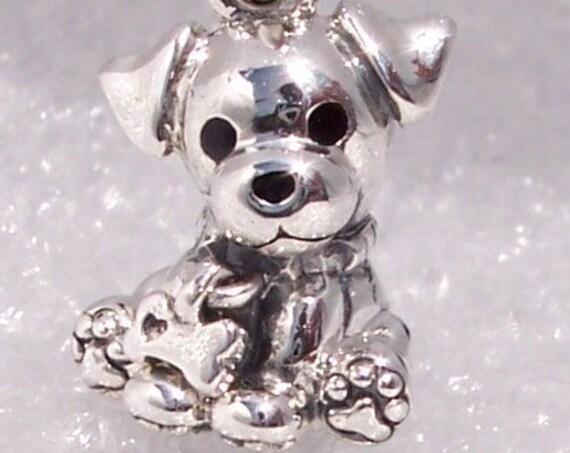 Labrador Puppy, Pandora, Bracelet Charm, Man's Best Friend, Loyal, Hearts, LOVE, Enamel, Bone, Sterling Silver, Animal, Dog