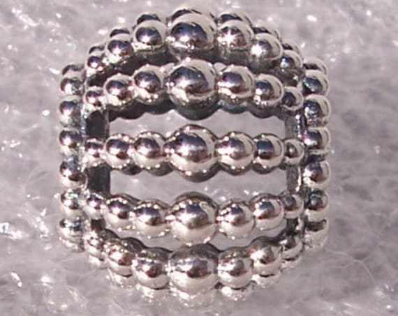 Beaded Charm, Openwork, Pandora Charm, Bracelet Bead, 925, 3 Dimensional, Sophisticated, Elegant, Texture, Gift Idea,Statement,Varying Sizes