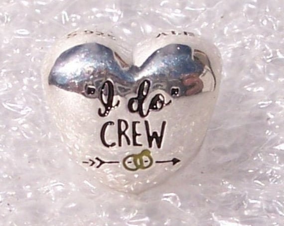 I DO, Crew, Honor Bridesmaids, Pandora, Bracelet Charm, Enamel, Engraving, 925, Wedding Rings, Single, Maid Of Honor, Marriage, Heart