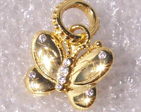 Decorative Butterfly, Pandora Shine, Pendant, Charm, 18k Gold Plated, Clear CZ, HOPE, Endurance, Life, Souls, Deep, Powerful, Resurrection