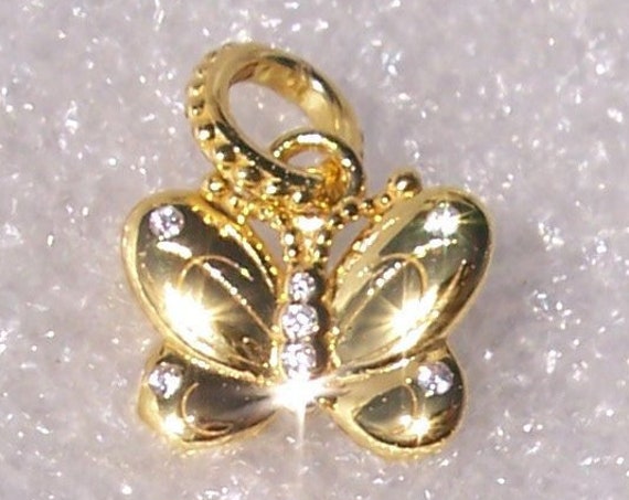 Decorative Butterfly, Pandora Shine, Pendant, Charm, 18k Gold Plated, Clear CZ, HOPE, Endurance, Life, Souls, Deep, Powerful, Resurrection