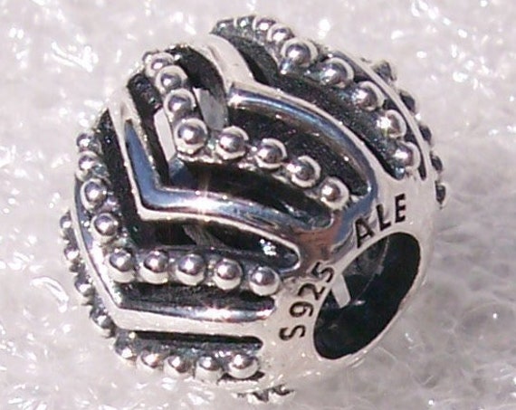 Stylish Wish Charm, Pandora, Bracelet Bead, Classic, Elegant, Slider, Sterling Silver, Chevron, Beaded, Texture, Detailed, Crafting Jewelry