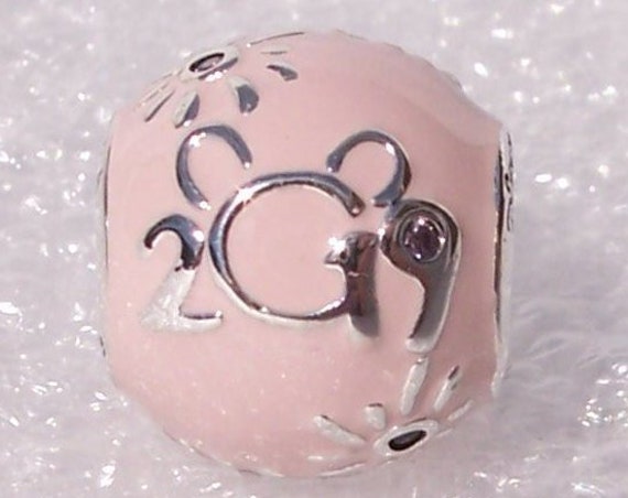 Fantasyland Castle, Pandora Disney, Bracelet Charm, 2019 Parks Exclusive, Striking PINK Enamel, Shimmering CZ Stars, Disneyland, Mickey Icon