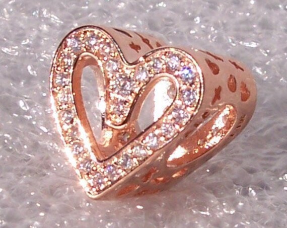 Sparkling, Freehand Heart, Pandora Rose, Bracelet Charm, 925, Rose Gold, Kisses, Hugs, Perfectly Imperfect, 2020, 50 Brilliant CZ, Slider