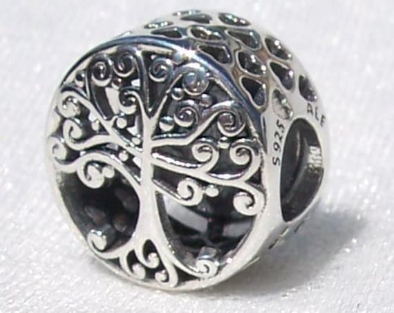 Family Roots, Pandora, Bracelet Charm, Silver, Honors Family, Tree Of Life, Autumn 2018, Slider, Blooming Branches, Heart Cutouts, Silver