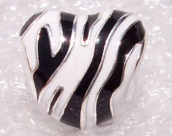 Wild Stripes Heart, Pandora, Bracelet, Silver, Animal Print, Style, Zebra, Trend, Monochrome Enamel, Wild Side, Nature, Travel Memories