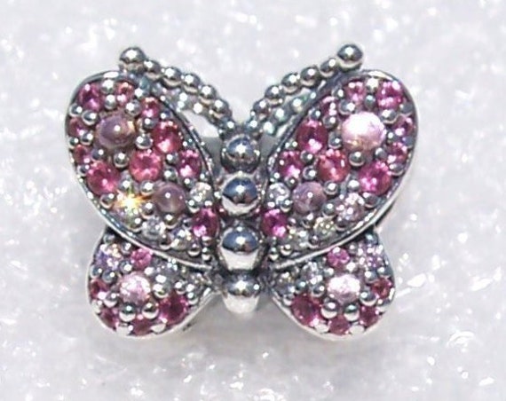 Dazzling, PINK Butterfly, Pandora, Bracelet Charm, Crystals, Silver, Life, Soul, CZ, Spring, Nature, Stunning, Symbol Of Resurrection,
